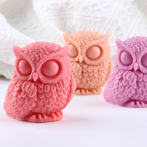 Owl Mold Owl Candle Mold Animal Candle Molds Owl Resin Casting Silicone Mold for Candle Home Decorate Mold Candle Making Mold Aromatherapy Candles Gypsum Clay Craft in Saudi Arabia