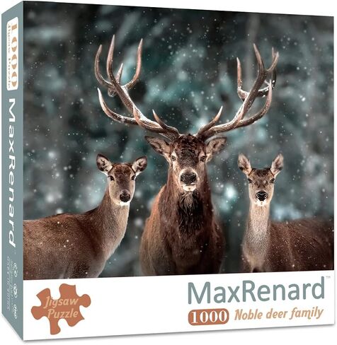 MaxRenard Game 1000 Pieces Jigsaw Puzzle for Adult Animal Toy Noble Deer Family in Saudi Arabia