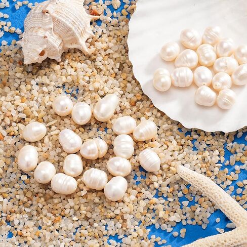 100pcs Natural Freshwater Pearl Beads 5-6mm Rice Oval White Pearls Genuine Real Cultured Pearl Beads for DIY Jewelry Making, Hole: 0.7mm in Saudi Arabia