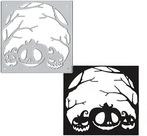 Halloween Pumpkin Frame Cutting Dies, Tree Metal Die Cuts for Card Making Embossing Stencil DIY Scrapbooking Photo Album Decorative DIY Paper Cards Making Gift, DIY Halloween Décor in Saudi Arabia