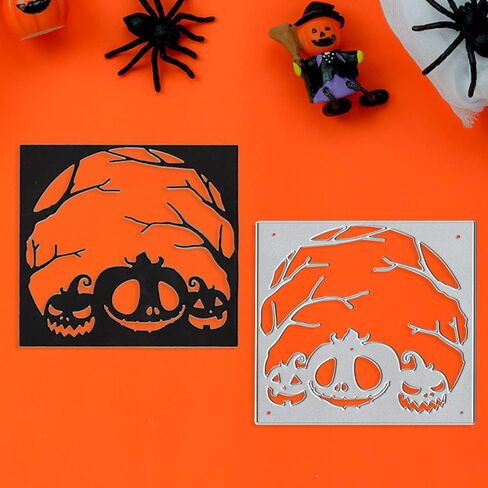 Halloween Pumpkin Frame Cutting Dies, Tree Metal Die Cuts for Card Making Embossing Stencil DIY Scrapbooking Photo Album Decorative DIY Paper Cards Making Gift, DIY Halloween Décor in Saudi Arabia