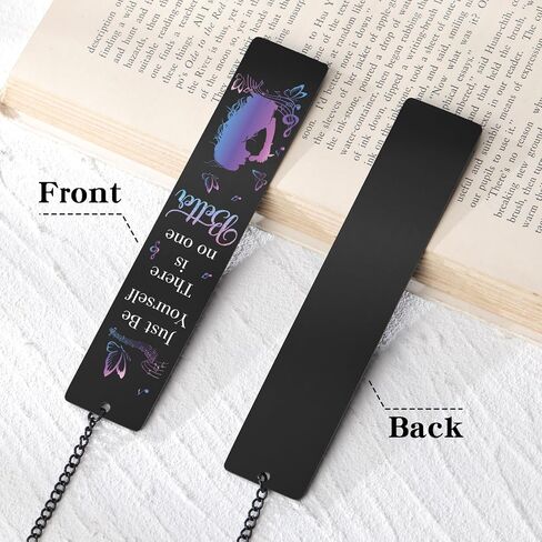Inspirational Music Bookmark Gifts - Just Be Yourself There is No One Better Cute Bookmarks Unique Purple Butterfly Aesthetic Page Markers for Reading Women Girls Book Lovers Singer Fans in Kuwait