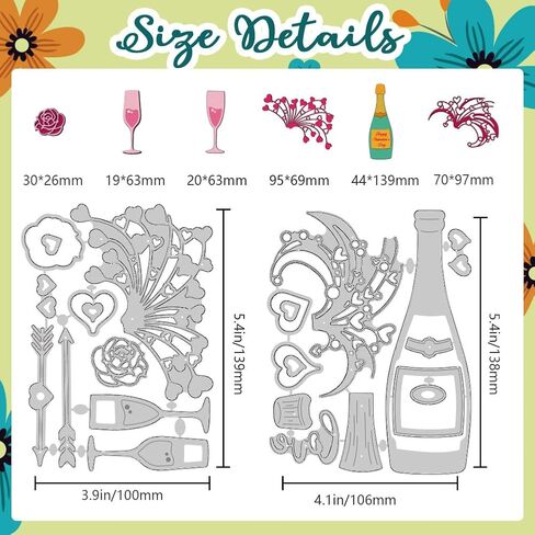 Insects Wildflowers Frame Die Cuts Carbon Steel Die Cuts Cutting Dies Plants Frame Stencils Scrapbooking Weeds Embossing Template Dies for Birthday Card Making Party Greeting Photo Album in Saudi Arabia