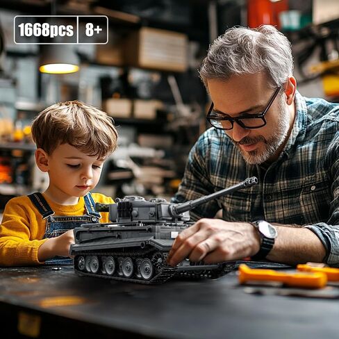 1:28 لبنات بناء دبابات ثقيلة Tiger تم تعيينها للبالغين ، متوافقة مع مركبة LEGO العسكرية ، و WW2 Army Tank Toys Model للمعجبين العسكريين ، وهدايا للمراهقين الأولاد 8-14 (1668 PCS) in Kuwait