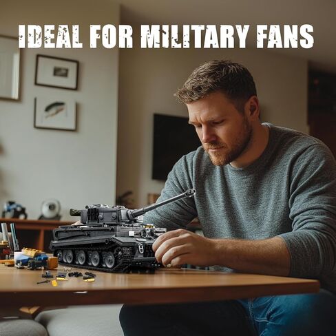 1:28 لبنات بناء دبابات ثقيلة Tiger تم تعيينها للبالغين ، متوافقة مع مركبة LEGO العسكرية ، و WW2 Army Tank Toys Model للمعجبين العسكريين ، وهدايا للمراهقين الأولاد 8-14 (1668 PCS) in Kuwait