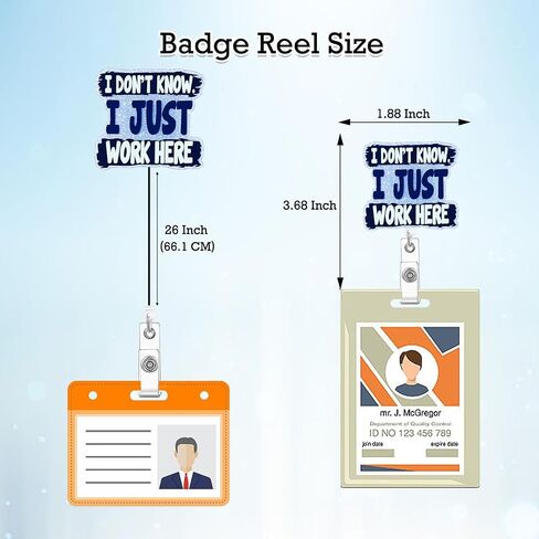 Funny Badge Reel Retractable Nurse Nursing I Don't Know I Just Work Here Badge Holder with ID Clip Accessories RN CNA Name Badge Clip Glitter Purple Acrylic Badge Reels Medical ID Card G1lf in Saudi Arabia