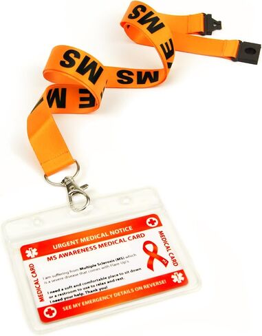 Medical Card Awareness with Writable Panel and Patterned Lanyard, Emergency Contact PVC Card (MS) in Saudi Arabia