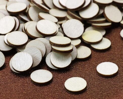 Shapenty Unfinished Wooden Round Confetti Blank Wood Slices Circles Discs DIY Craft Cutout Pieces for Wedding Table Scatter Decor Valentine Christmas Ornaments Party Embellishment, 200PCS (10mm) in Saudi Arabia