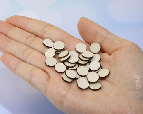 Shapenty Unfinished Wooden Round Confetti Blank Wood Slices Circles Discs DIY Craft Cutout Pieces for Wedding Table Scatter Decor Valentine Christmas Ornaments Party Embellishment, 200PCS (10mm) in Saudi Arabia