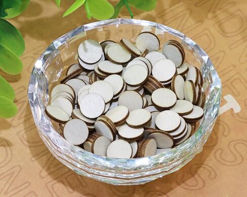 Shapenty Unfinished Wooden Round Confetti Blank Wood Slices Circles Discs DIY Craft Cutout Pieces for Wedding Table Scatter Decor Valentine Christmas Ornaments Party Embellishment, 200PCS (10mm) in Saudi Arabia