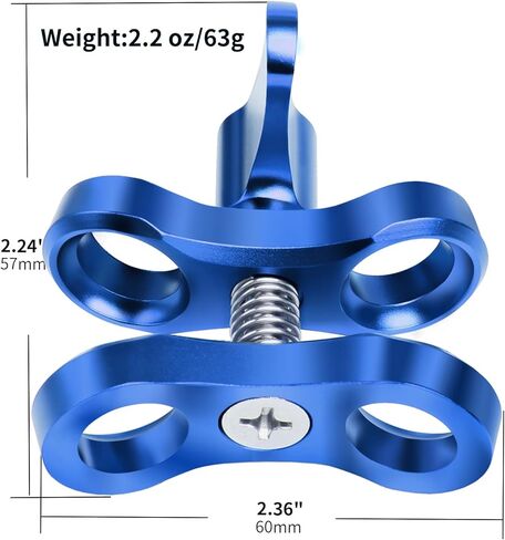 LetonPower Red Butterfly Clip Ball Clamp Mount, Diving Photography Butterfly Clip, Holes Ball Clamp Mount for Underwater Diving Light Arms Tray System (2pack) in Kuwait
