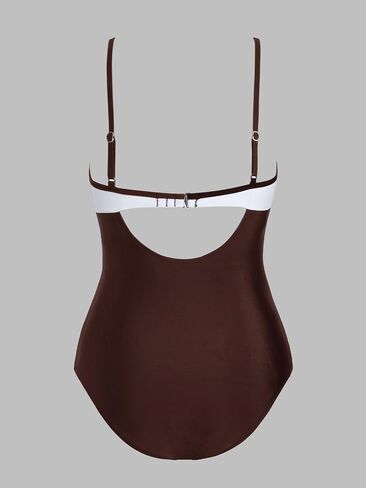 CUPSHE Women's One Piece Swimsuit Bathing Suit Scoop Neck Cutout Back Hook Color Block Mesh Swimwear in Saudi Arabia