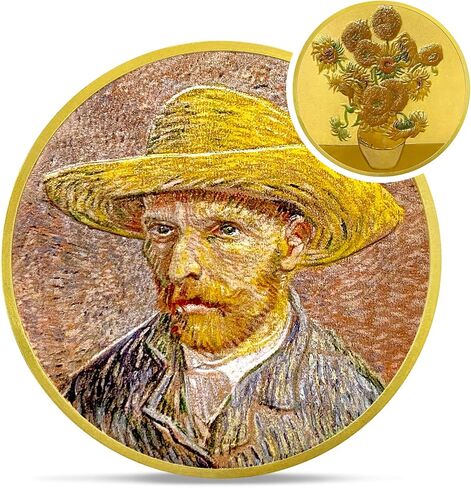 Artsy Cafe Terrace at Night Coin - Vincent Van Gogh Art Commemorative Coins - Van Gogh Paintings Prints Decor Pictures Chips and Medallions - Van Gogh Gifts for Men Women Kids in Saudi Arabia