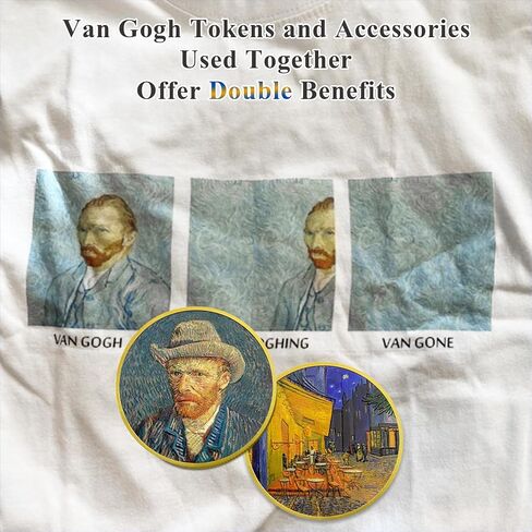 Artsy Cafe Terrace at Night Coin - Vincent Van Gogh Art Commemorative Coins - Van Gogh Paintings Prints Decor Pictures Chips and Medallions - Van Gogh Gifts for Men Women Kids in Saudi Arabia
