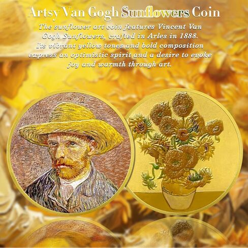 Artsy Cafe Terrace at Night Coin - Vincent Van Gogh Art Commemorative Coins - Van Gogh Paintings Prints Decor Pictures Chips and Medallions - Van Gogh Gifts for Men Women Kids in Saudi Arabia