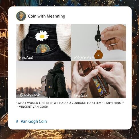 Artsy Cafe Terrace at Night Coin - Vincent Van Gogh Art Commemorative Coins - Van Gogh Paintings Prints Decor Pictures Chips and Medallions - Van Gogh Gifts for Men Women Kids in Saudi Arabia