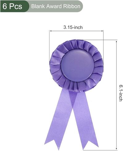 yokive 6 pcs blank Award Ribbon ، شرائط الفائز مع دبوس | شريط الاعتراف كبير لحفل زفاف دراسة المنزل ، المنافسة ، الأرجواني in Saudi Arabia