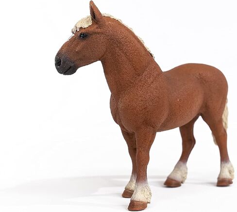 Schleich Farm World Realistic Noriker Stallion Horse Figurine - Highly Detailed and Durable Farm Animal Toy, Fun and Educational Play for Boys and Girls, Gift for Kids Ages 3+ in Saudi Arabia