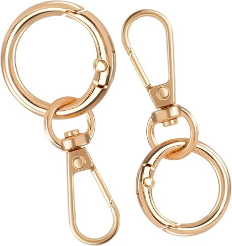 2 PCS CLASP CLASP CLAP ، 0.98 × 2.36 بوصة مشبكات جراد البحر المعدنية ، مشبك دوار مع حلقات رئيسية لصنع سلسلة المفاتيح ، الحرف اليدوية - الذهب ، الفضة in Saudi Arabia