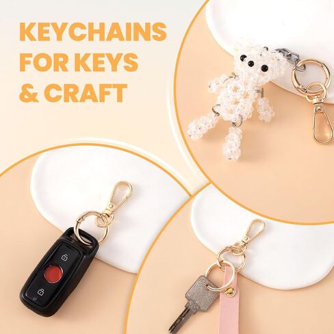 2 PCS CLASP CLASP CLAP ، 0.98 × 2.36 بوصة مشبكات جراد البحر المعدنية ، مشبك دوار مع حلقات رئيسية لصنع سلسلة المفاتيح ، الحرف اليدوية - الذهب ، الفضة in Saudi Arabia