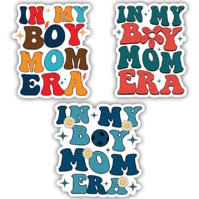 Sodava [3pcs ، 3 "x3"] في ملصق Mom Mom Era Sticker Funny Boy Mama ، Mommy ، ملصقات عيد الأم ، صائق فينيل مقاوم للماء ، هدايا للقبعة الصلبة ، السيارة ، الكمبيوتر المحمول ، الخوذة ، الكمبيوتر المحمول