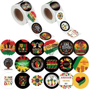 Outus 810 Pitch Juneteenth Sticker Roll Sticker Decorations African Party Decorations Juneteenth Label Rolls African Afro American Festival Festival Form