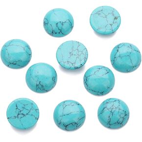 20pcs الأزرق الاصطناعية الحجر الحجر الكابوشون الحجر المجوهرات جولة التصميم المسطح لا حبات حفرة نصف جولة سحر لصنع المجوهرات (ديا = 12 مم)