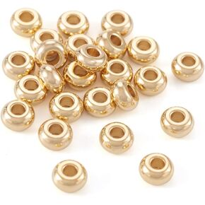 Fashewelry 200Pcs Gold Tiny Rondelle Donut Loose Beads 6mm Stainless Steel Polished Seamless Flat Round Spacer Beads for Jewelry Craft Making Hole: 1.8mm in Saudi Arabia
