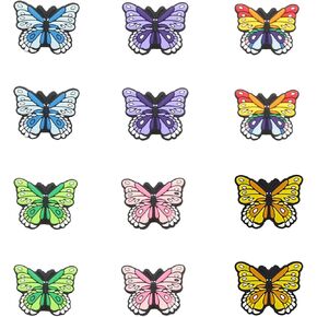 12PCS Silicone Butterfly Beads, Silicone Focal Beads Silicone Pen Beads Bulk Silicone Spacer Beads for DIY Craft Garland Keychain Lanyard Necklace Bracelet Jewelry Making Accessories Handmade Crafts
