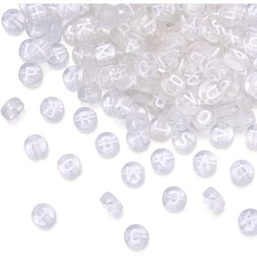 370pcs شفافة أكريليك أبجدية أحرف 7 ملم مسطحة الدائرية العملة المعدنية A-Z النمط السحر الفاصل السحر لسباق قلادة DIY صنع المجوهرات ، وردي