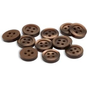 12 PCS أزرار بنية - 4 ثقب الأزرار 18L لحجم الخياطة 0،35 "0،4" 0،45 "أزرار مستديرة للحرف اليدوية و DIY - الأزرار البلاستيكية 9،11 مم - إكسسوارات الخياطة لفنون الملابس الحرف السترة السترة