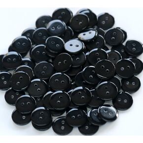 150pcs 12.5mm (0.5 inch) Small Size Black Buttons for Sewing 2 Holes Button for Garments Sewing or DIY Crafts Scrapbooking