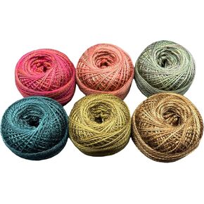 Valdani Perle Cotton Size ~12~ Embroidery Thread Sampler Set - 6 Colors, 109 Yards Each (A Little Crazy in The Fall), Lament