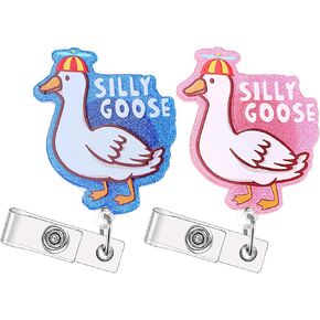 2PCS Funny Nurse Badge Reels Cute Work Badge Clip Retractable Id Badge Holder Accessories for Students, Medical Assistant Work, Nursing Name Tag Card