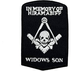 Cute-Patch Mason Embroidered Iron on Sew On Patch Widow Son Hiram Abiff Memorial