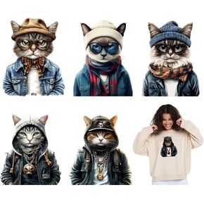 SUPERDANT 6pcs/Set PET Forest Travel Heat Transfer Stickers Forest Adventure Iron on Transfers Iron on Patches Stickers Washable Heat Transfer Paper for Clothing T-Shirt Jeans Backpacks DIY Applique