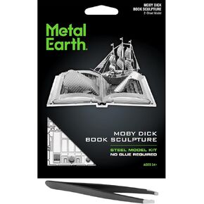 سحر الأرض المعدنية Moby Dick Book Sculpture 3D Metal Model Kit Backdle مع ملاقط