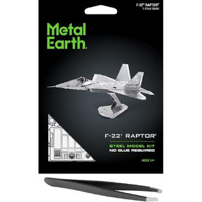 Metal Earth F-22 Raptor 3D Metal Model Kit Backdle مع ملاقط السحر