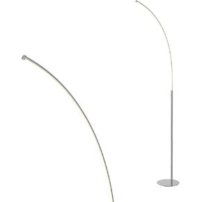 Jonathan y jyl9539a curva 64 "Metal Minimalist Modern LED مصباح أرضي متكامل ، حديث ، معاصر ، مكتب ، غرفة معيشة ، غرفة عائلية ، غرفة طعام ، مطبخ ، غرفة نوم ، مدخل ، بهو ، كروم