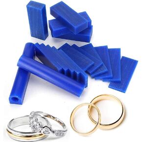 CYTGOUPER 15PCS Jewelry Wax Block + 2PCS Casting Wax Hole Tube, Blue Wax for Creating and Designing Rings