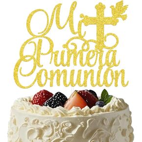 Mi Primera Comunion Cake Topper First Communion Cake Topper First Communion Decorations Baptism Decorations Gold