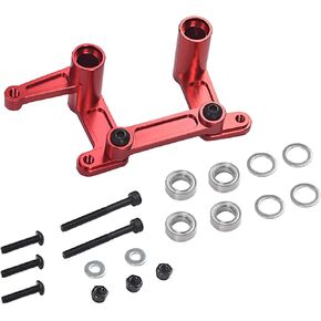 Hosim RC Aluminum Steering Bellcrank & Drag Link for Slash 2WD rustler Bandit 1/10 RC Truck Crawler,Upgraded Parts of 3743(Red Set)