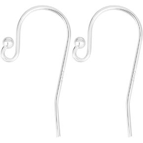 Beebeecraft 1 Box 10Pcs 925 Sterling Silver Earring Hooks French Ball End Ear Wires for Drop Dangle Earring Findings DIY Jewellery Making(Wire 0.7mm/21 Gauge/0.028 inch)