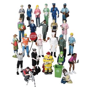 PlayThings البناء تظاهر المهنيين على مدار 24 قطعة ، مجموعة مهنية مخصصة للأطفال الذين تتراوح أعمارهم بين 3 سنوات ، وتماثيل ألعاب دمية شاملة ومتنوعة ، متعددة الألوان ،