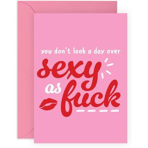 CENTRAL 23 Girlfriend Birthday Cards - You Don't Look A Day Over, Sexy - Fiance Birthday Card for Her - Wife Birthday Card Funny - Comes With Fun Stickers