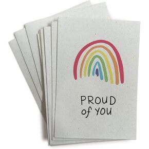 Colorful Rainbow Proud of You Card Set - 24 Note Cards with Envelopes - Congratulations Greeting Cards for Graduation, New Job, Pride, Sobriety, Adoption, & Achievements