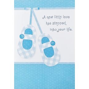 A New Little Love Has Stepped Into Your Life - Congratulations On Birth of Your New Baby Boy Son Greeting Card