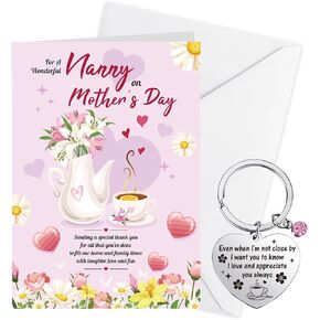 بطاقة عيد الأمهات Howaf لـ Nana ، Nana Card Nana Key Chain - هدية عيد الأم ، هدية عيد ميلاد Nana ، Nana Gift Card Keyring لأفضل نانا على الإطلاق هدية عيد الأم على الإطلاق