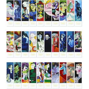 30 PCS Paper Portmarks ، Picasso Art Works Borkmark Borkmark لعشاق الكتب ، مرجعية جمالية تم تعيينها للنساء الرجال