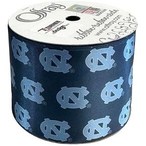 2 1/4" North Carolina Ribbon, Licensed by Offray Ribbon - Officially Licensed (Blue - 15 Yards (5 Feet))